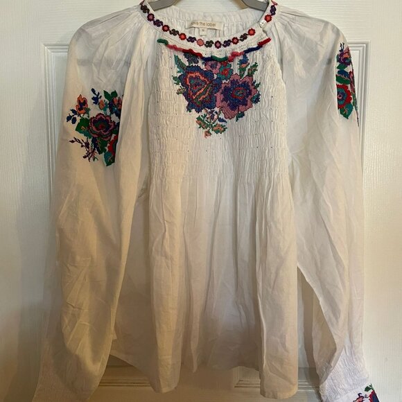 Love the Label Embroidery Algodon Blouse - Picture 1 of 8